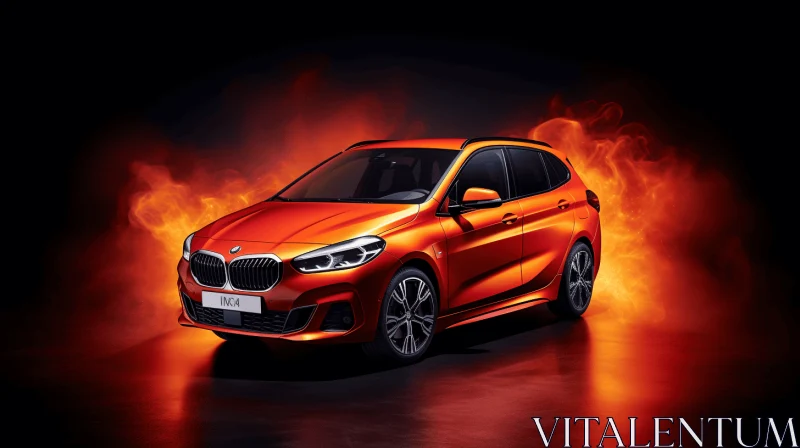 BMW X1 Active Tourer - Dramatic Shadows and Vibrant Futurism AI Image