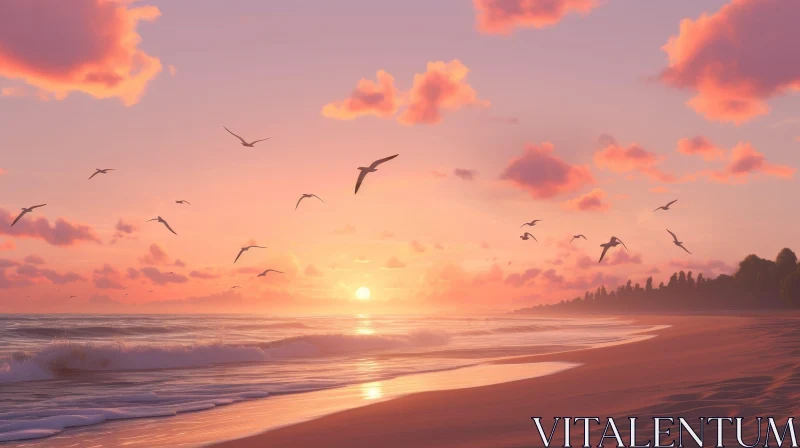 Spectacular Ocean Sunset View AI Image