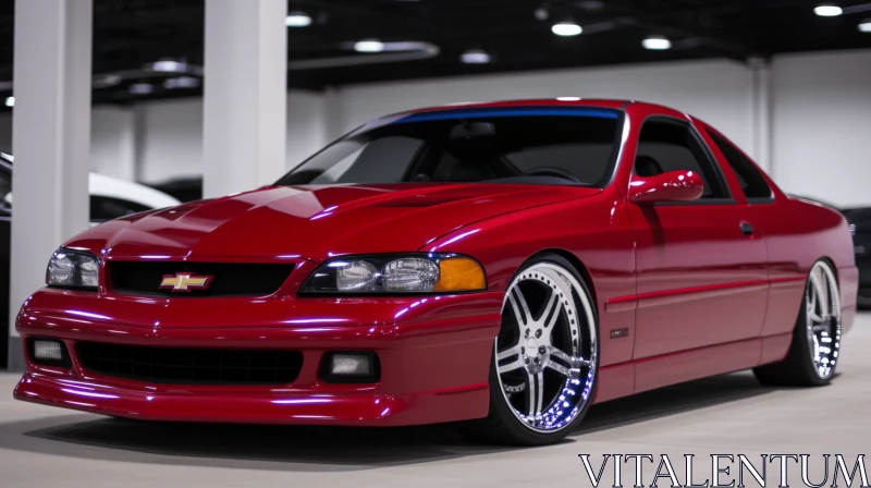 Captivating Red Chevrolet Impala in Neo-Traditional Style