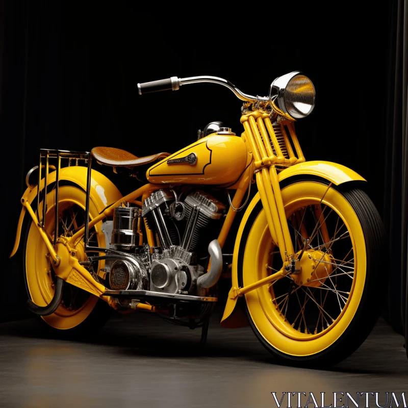 Captivating Hyperrealistic Yellow Motorcycle Artwork AI Image