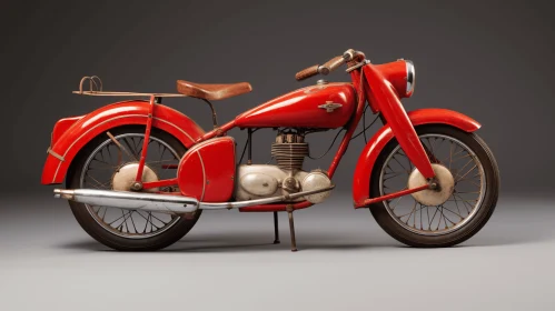 Vintage Red Motorcycle - Photorealistic Renderings