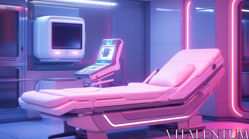 AI ART Futuristic Hospital Room 3D Rendering