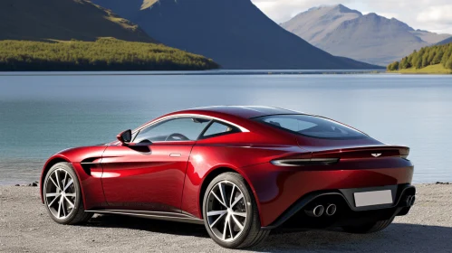 Red Aston Martin Vantage: A Captivating Scene by the Lake