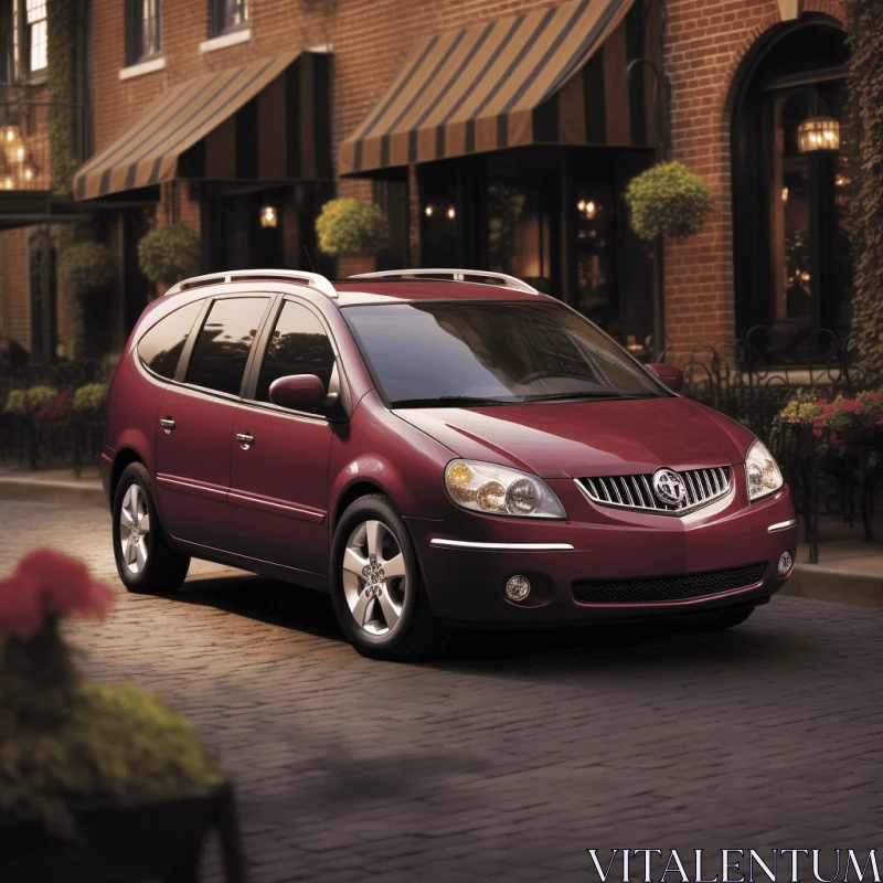 Red 2014 Buick Enclave: Classic American Car with Texture-Rich Surfaces AI Image
