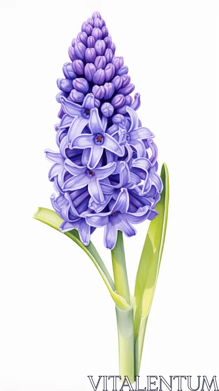 Purple Hyacinth Flower - Detailed Pencil Illustration AI Image