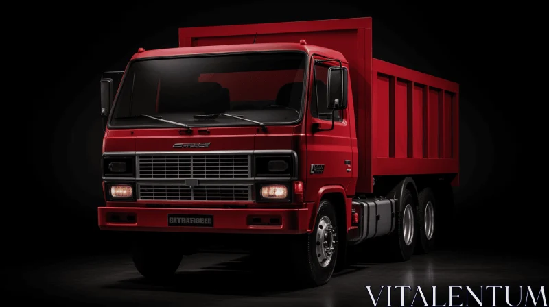Bold and Graceful: Red Dump Truck in Phoenician Art Style AI Image