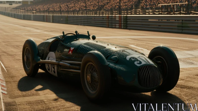 Vintage Race Car on Track AI Image