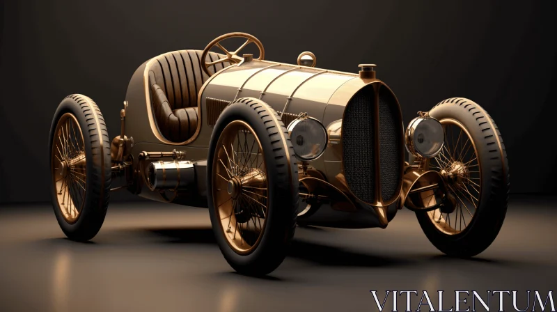 Bronze Racing Car Wallpaper: Captivating Art Nouveau Design AI Image