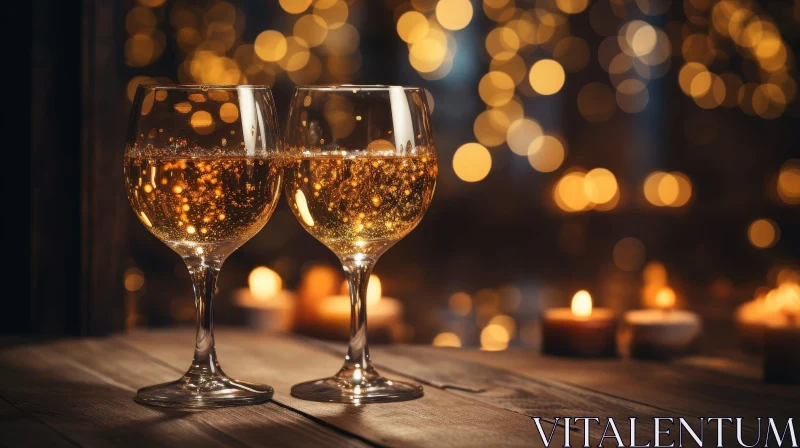 Romantic Champagne Setting AI Image