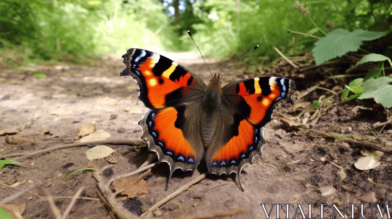 Woodland Goth Butterfly: British Topographical Art AI Image