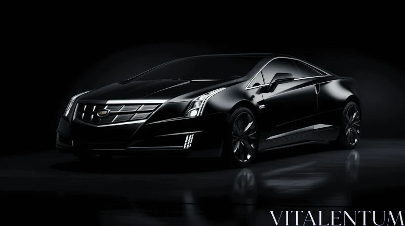 AI ART Captivating Black Cadillac CTS Concept: Bold Outlines and Electric Color