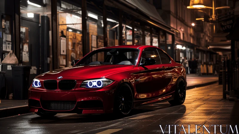 Captivating BMW M Model Car in the City at Night AI Image