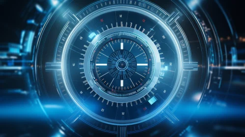 Futuristic Blue and Black Circular UI with Target - Motion Graphics