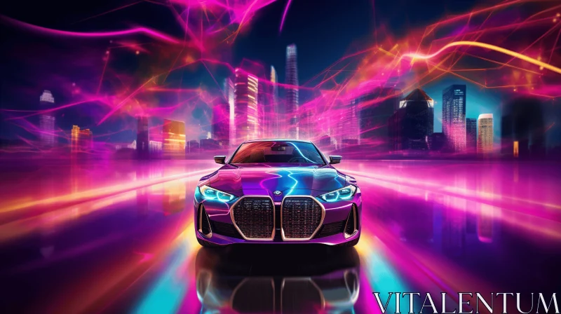 BMW X5 Wallpaper: Hyper-Realistic Pop-Art Fusion with Neon Lights AI Image