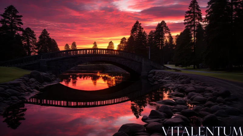 AI ART Tranquil Sunset Over River - Nature Photography