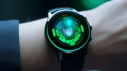 Modern Black Smartwatch on Wrist - Health Tracking Wearable Tech