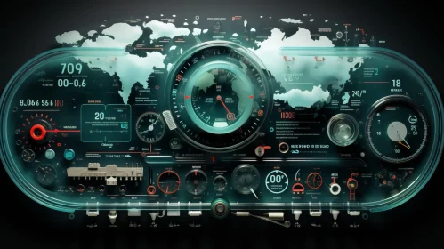 Sci-Fi Dashboard Interface | Vehicle Control Panel