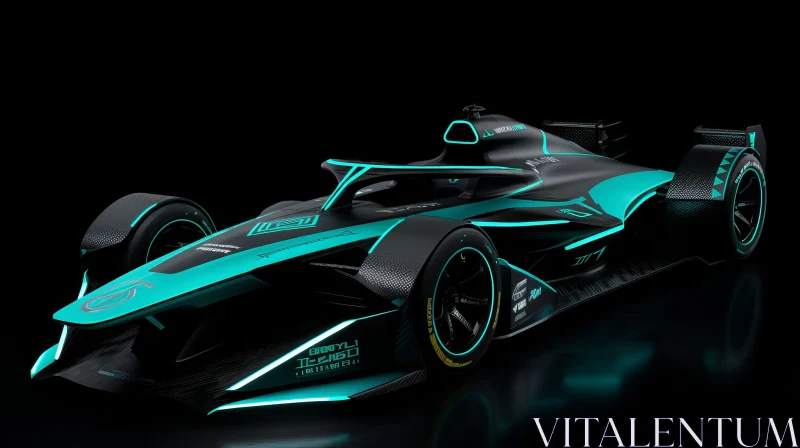 Sleek Black and Blue Formula E Car | Speed and Aerodynamics AI Image