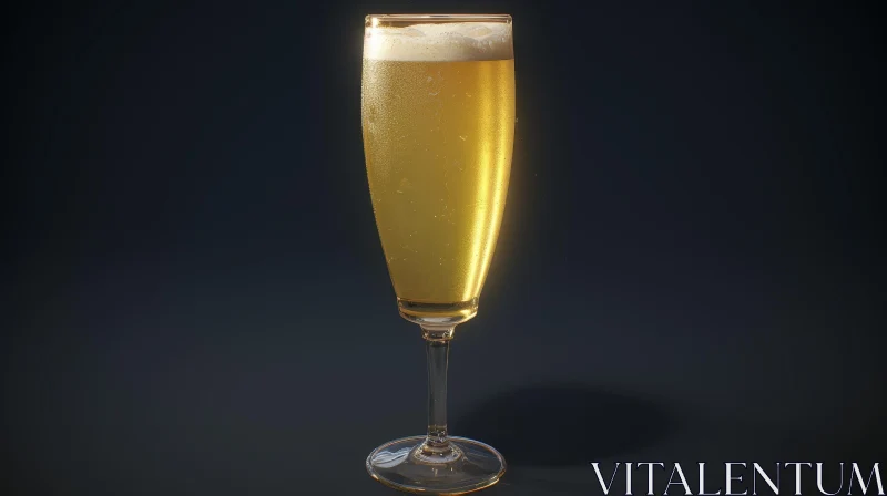 Beer Filled Champagne Flute 3D Render AI Image