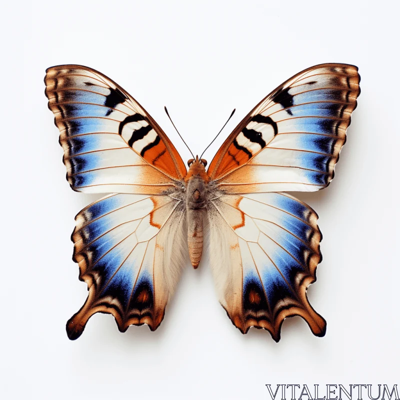 Stunning Blue and Orange Butterfly on White Background AI Image