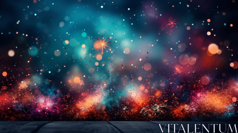 AI ART Abstract Festive Background with Bright Lights