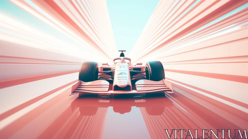 AI ART Pink Formula 1 Racing Car Speeding Image
