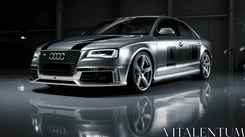 Audi S4 Wallpaper Collection: Extravagant Gray Tones and Solarization Effect AI Image
