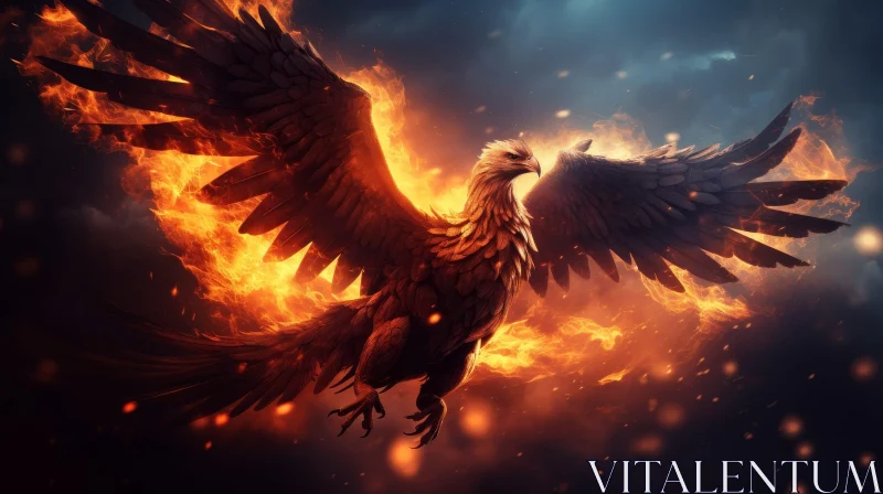 Majestic Phoenix Rising: Symbolism of Renewal and Destruction AI Image