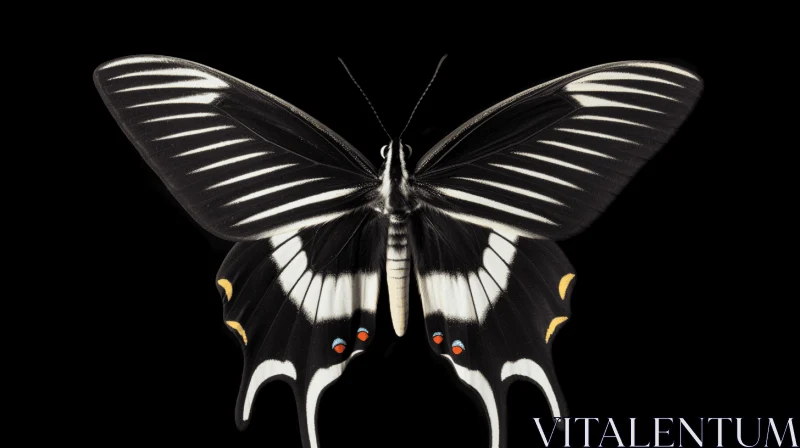 Monochrome Butterfly Portrait: Symmetry and Beauty AI Image