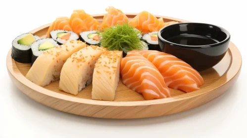 Delicious Sushi and Sashimi Platter