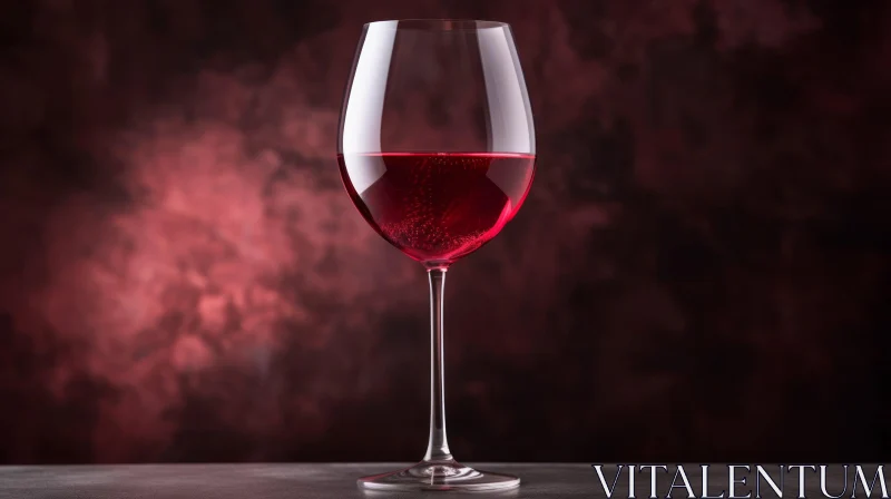AI ART Red Wine Glass on Dark Background
