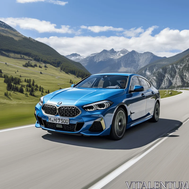 Captivating BMW 2 Series Gran Coupe in the Majestic Mountains AI Image