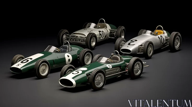 Vintage Racing Cars Group - 1950s AI Image