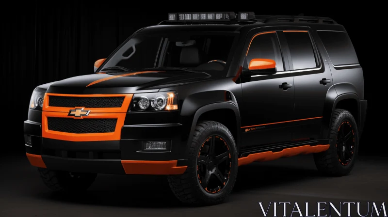 AI ART Captivating Orange and Black Chevrolet SUV | Industrial Light and Magic Inspired