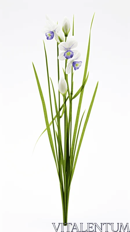 Elegant White Orchid in Minimalistic Symmetry AI Image