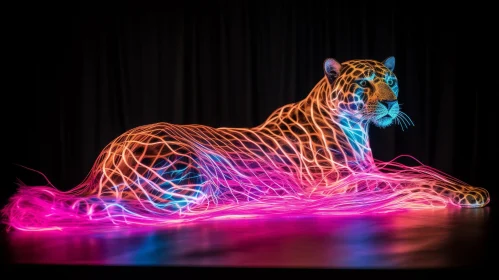 Jaguar Digital Art - Neon Colors
