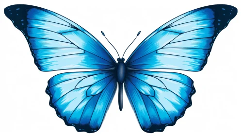 Blue Butterfly Clipart - Realistic and Symbolic Illustration