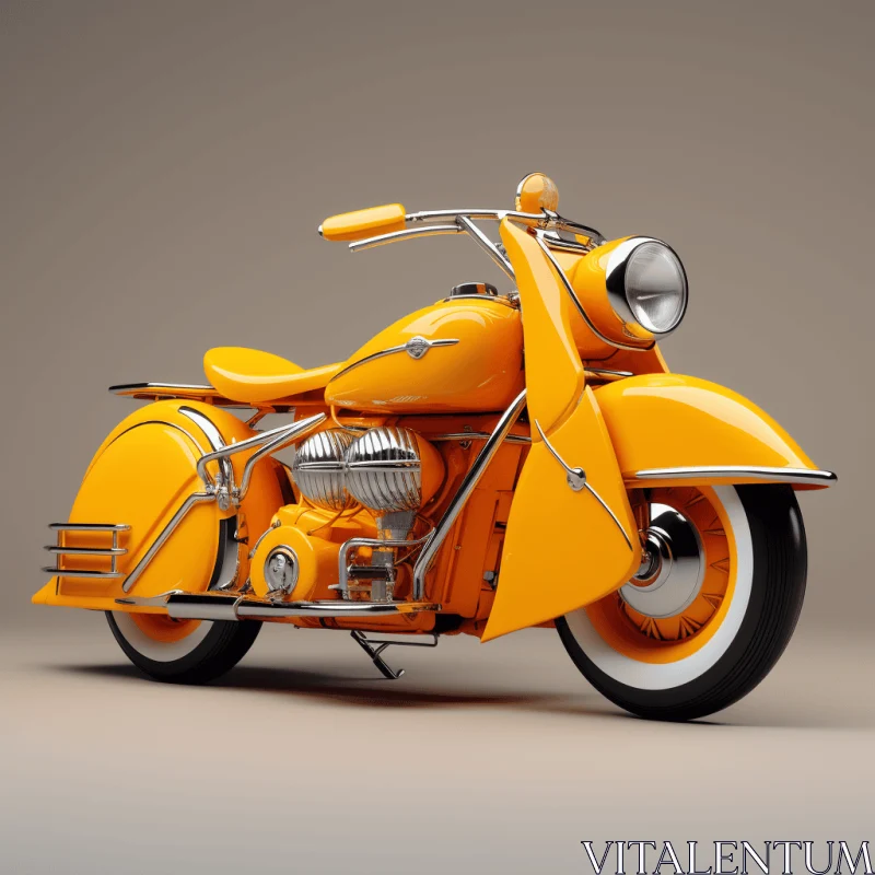 Exquisite Orange and Black Motorcycle | Danish Golden Age Inspired AI Image