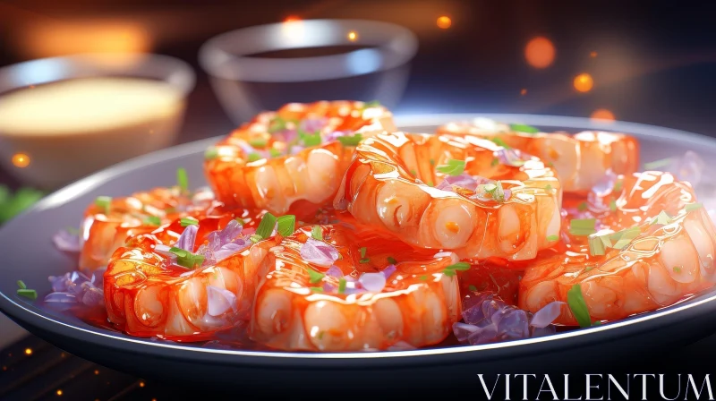 Delicious Sweet and Sour Shrimp Plate AI Image