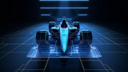 Formula 1 Racing Car in Futuristic Design