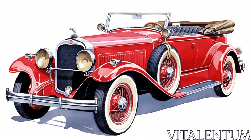 Hyperrealistic Illustrations of a Classic 1920s Car AI Image