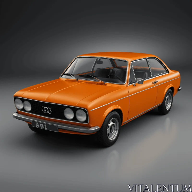Vintage Orange Audi: A Timeless Beauty | Photorealistic Renderings AI Image