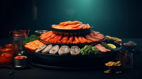 Delicious Three-Tiered Seafood Platter