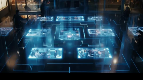 Futuristic Sci-fi Control Room | Advanced Technology Scene