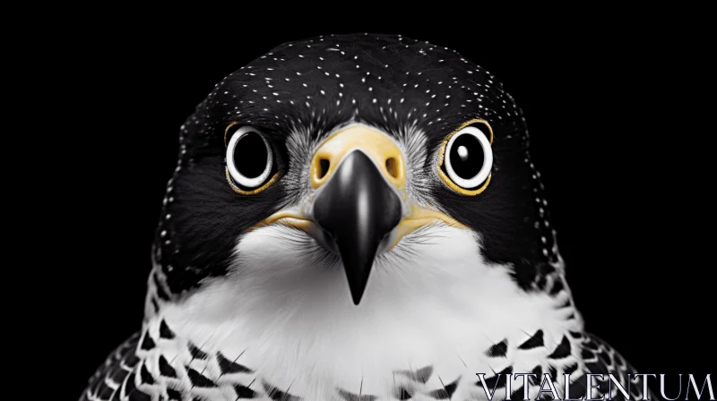 Monochromatic Falcon Face Illustration AI Image