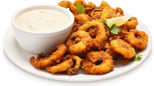 Delicious Fried Squid Rings with Creamy Sauce