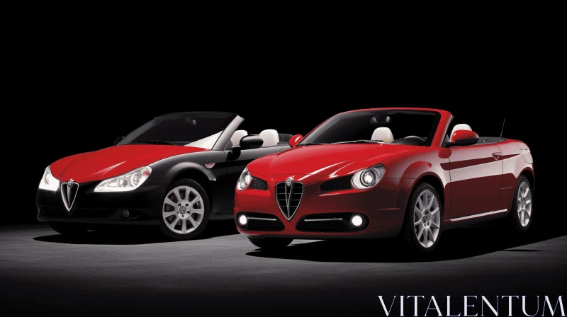 Red Convertible Cars with Black Leather and Chrome - Stunning and Elegant AI Image