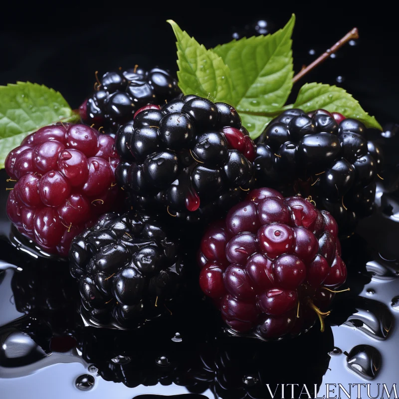 Captivating Blackberry Artwork with Bold Color Combinations AI Image