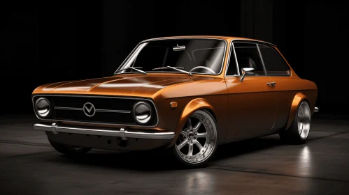 Classic Orange Car | Realistic Rendering | Hyper-Detailed