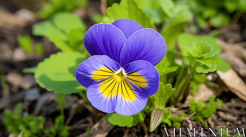 Purple Pansy Blooming - An Exquisite Nature's Beauty AI Image